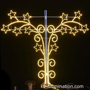 Star shaped LED lights for street poles