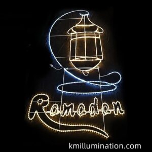 Ramadan post lamp motif light