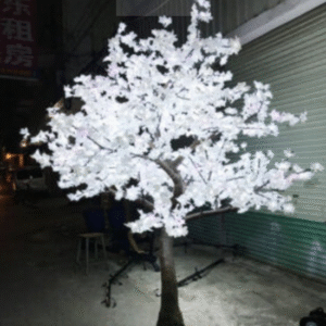 Artificial white maple tree with lights