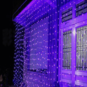Outdoor decorative purple curtain lights