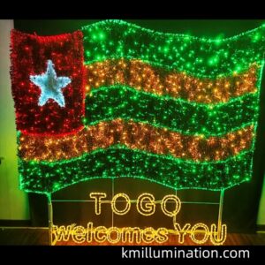 Led logo flag symbol totem sign flames tower