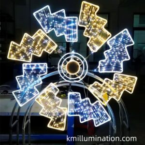 Warm White Dynamic Led Round windmill motif lamp