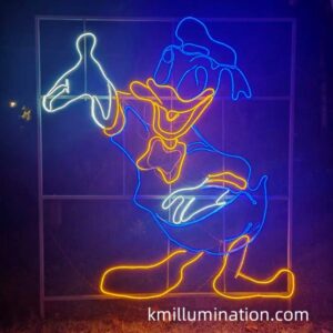 duck cartoon character sign neon motif lights