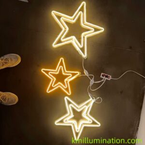neon light double star ornaments