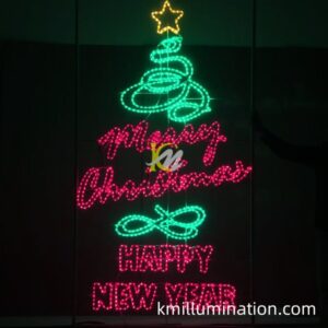 Top star Merry Christmas and Happy New Year led sign