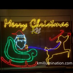 Merry Christmas Santa Clause pull reindeer