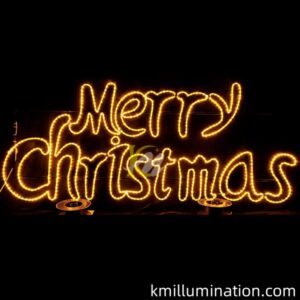yellow color led Merry Christmas motif light