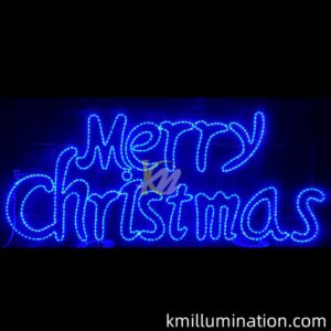 Blue color led Merry Christmas ornaments