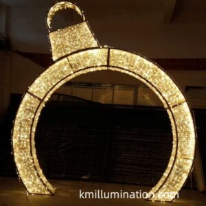 Mall plaza decorative arch door ring motif