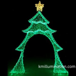 Green tree star Christmas mall light