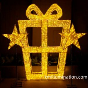 3D gif box gold color led display