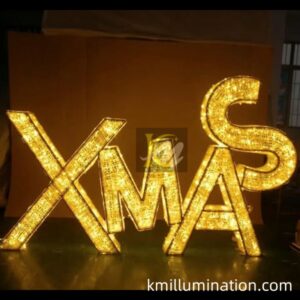 3D Xmas Words Lighting Decoration Outdoor Merry Christmas
