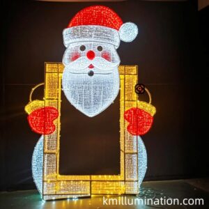 red hat Santa clause figure Christmas lights