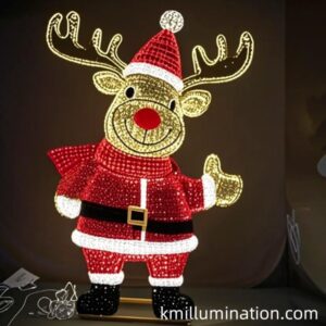 Red hat reindeer bear Christmas lights