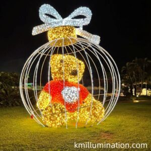 Led Panda bear ball figure on the grass