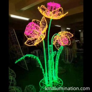 Pink Flower 3D motif lights