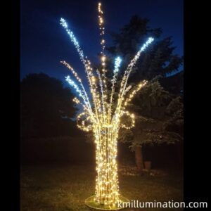 branch with flower disc flashing shooting decor light