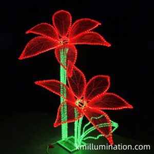 led red flower commercial motif lights