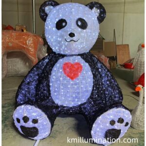 Panda led sculpture for shopping mall used