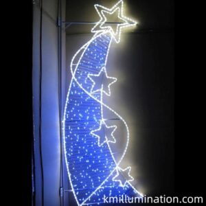 blue and white 2D street light