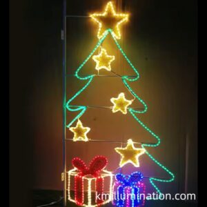 gif box and star tree pole mount motif light