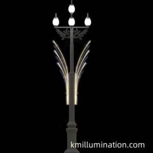 lit shooting flashing running effect pole mount
