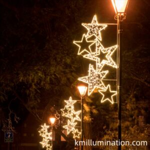 led blinking bulbs star motif pole lights