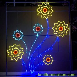 led  flower motif pole display