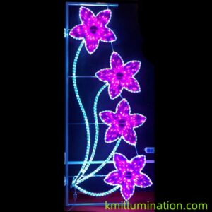 white and purple color pole decor light
