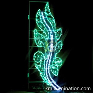 Christmas pole lights leaves shape
