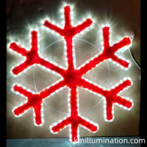 red and white snowflake led motif light