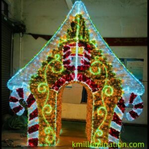 LED 3D Gingerbread House Arch
