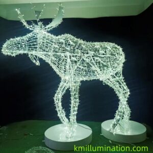 LED vivid 3D Giant Deer Sculpture Light for Christmas