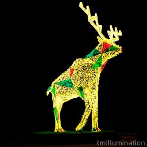 colorful led outdoor reindeer display