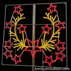 LED red star pole light decorative
