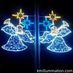 Pole mounted angel motif light