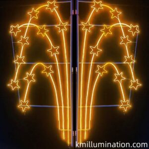 Pole mounted neon light star