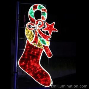 Pole mounted Xmas shoes