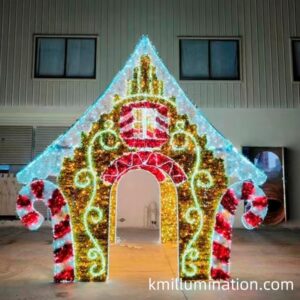 String light rope light Christmas house display