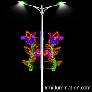 flower pole decor motif IP65 street light