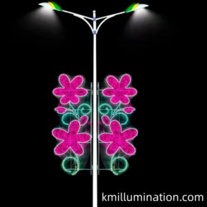 pink string lights flower shape light