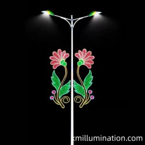 color flower pole motif light