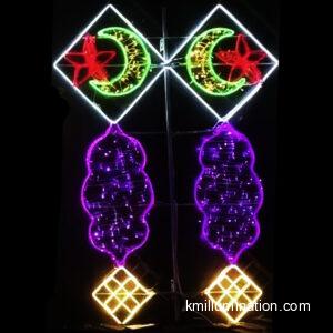 led moon and star holidays ornament