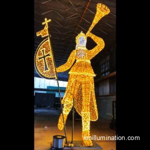 Soldier human sculpture display