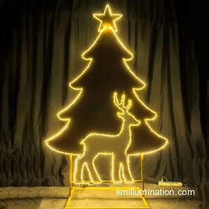 Christmas tree and reindeer lamps